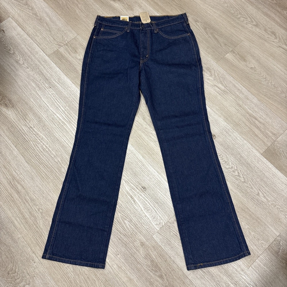 NEW! Levi's 557 Westernwear Straight Jeans Men's (34x34) Dark Wash Stretch NWT